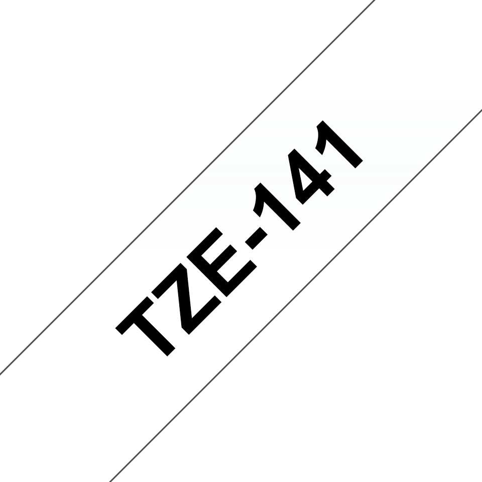 Brother TZe-141 - Standard-Klebstoff - schwarz auf durchsichtig - Rolle (1,8 cm x 8 m), Ansicht 2