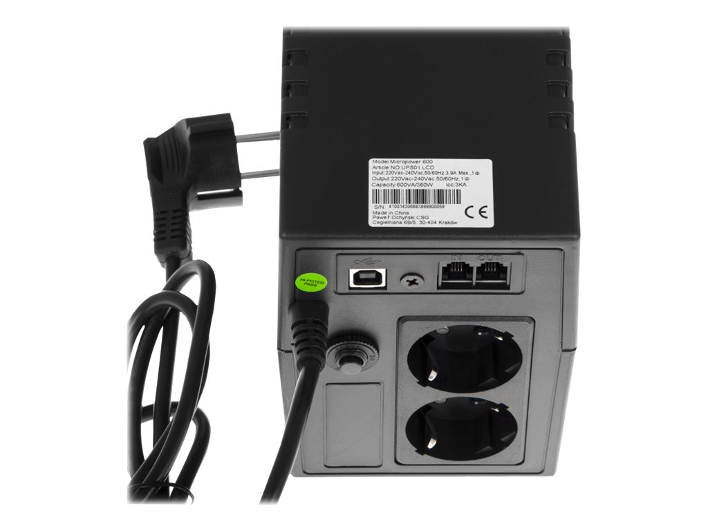 Green Cell Micropower 600VA - USV - Wechselstrom 220/230/240 V, Ansicht 3