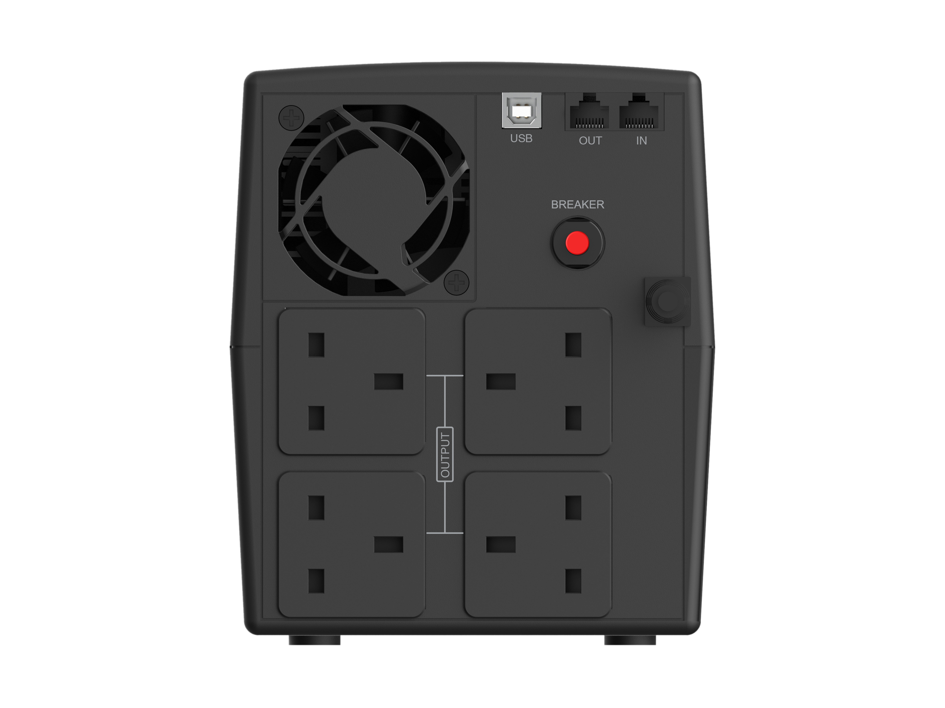 Conceptronic ZEUS03G 1200VA 720W USV - 4x UK-Steckdosen - HID-USB - RJ45 Ein/Aus - mit AVR-Funktion - Line-Interaktiv, Ansicht 2