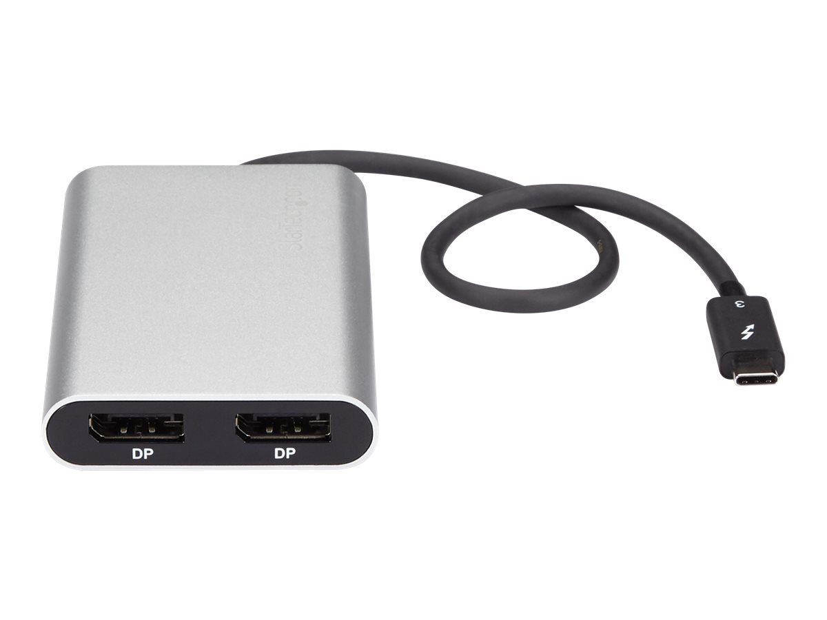 StarTech.com Thunderbolt 3 zu Dual DisplayPort Adapter - 4K 60Hz - Mac und Windows kompatibel - Thunderbolt 3 Adapter - USB C Adapter - USBDisplayPort-Adapter - USB-C (M)