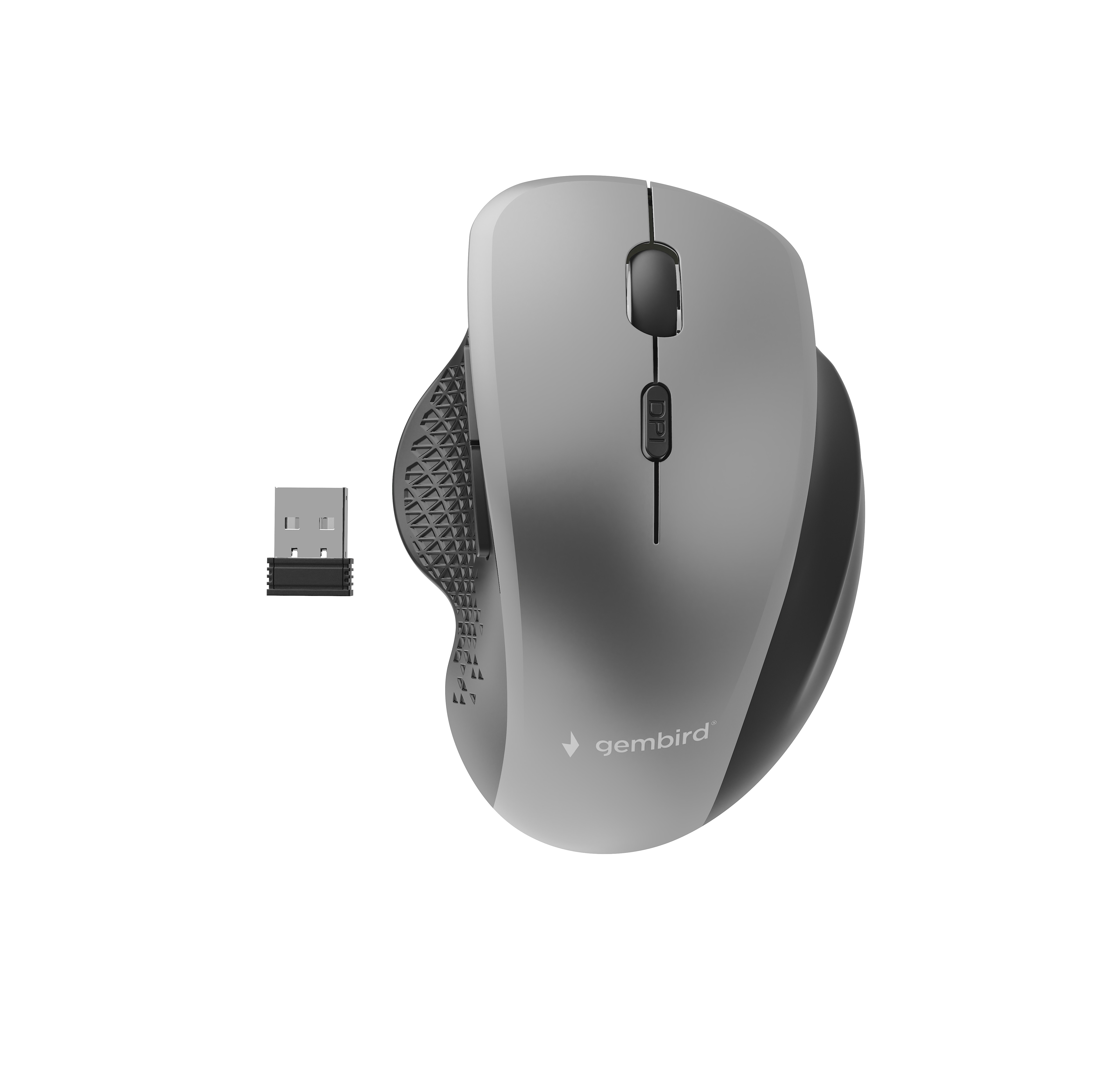 Gembird MUSW-6B-02-BG - Maus - ergonomisch - optisch - 6 Tasten - kabellos - 2.4 GHz - kabelloser Empfänger (USB), Ansicht 2