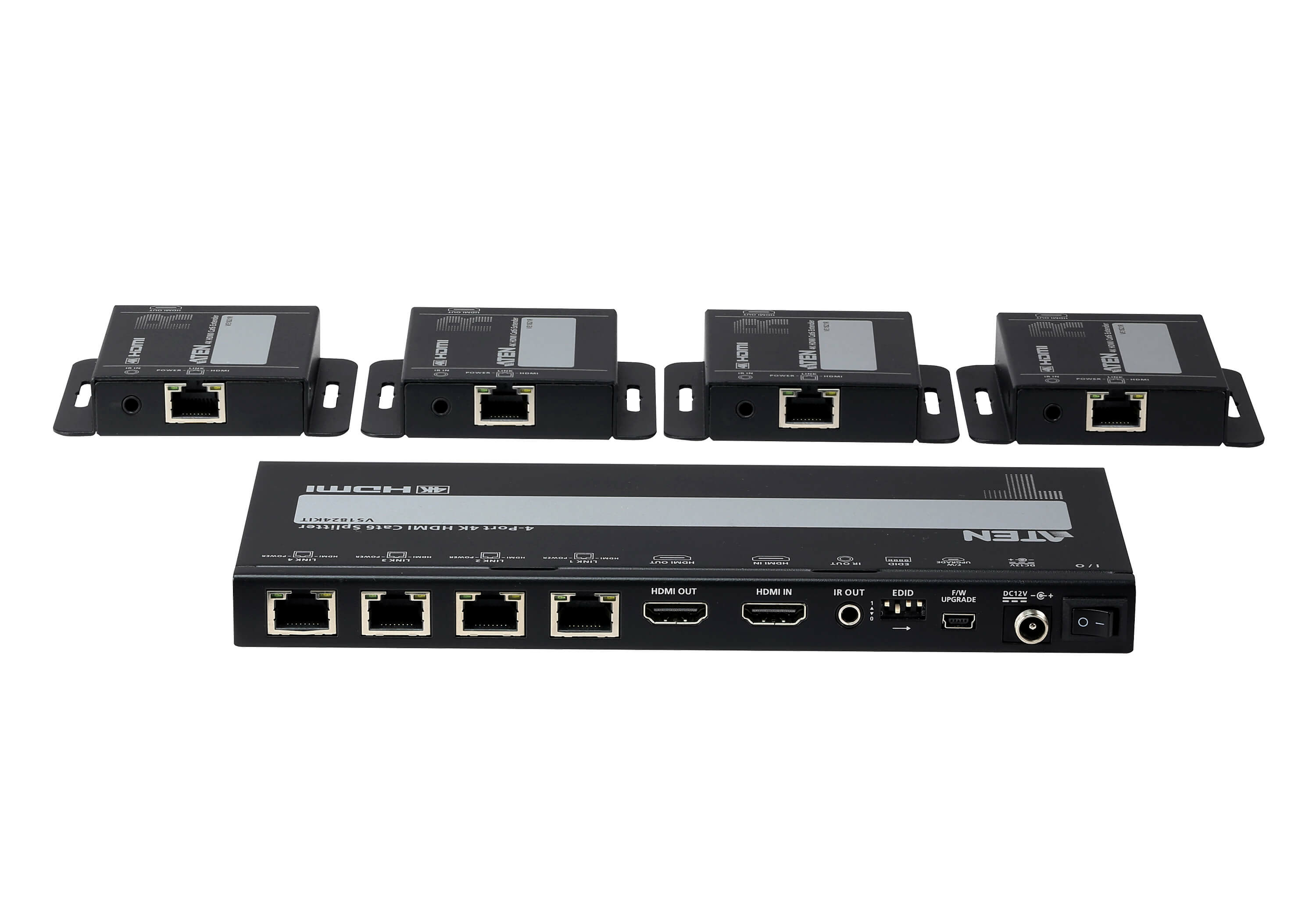 ATEN VS1824KIT 4-Port 4K HDMI Cat6 Split 4 x Receiver 1 Transmitter - 4-Port, Ansicht 3