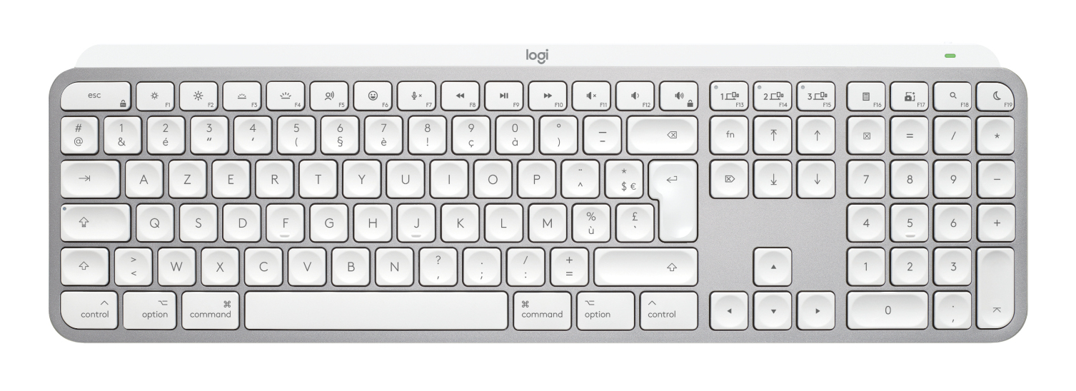 Logitech Master Series MX Keys S for Mac - Tastatur - full size - Bluetooth LE - Pale Gray - TL: Französisch, AZERTY, Ansicht 2