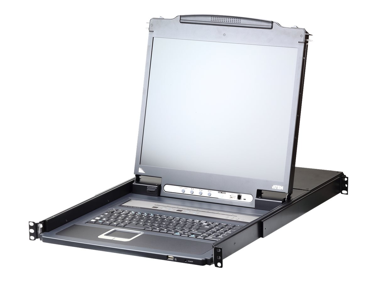 ATEN Slideaway CL5708IN - KVM-Konsole mit KVM-Switch - 8 Anschlüsse - PS/2, USB - Schweizer - 48.3 cm (19), Ansicht 5