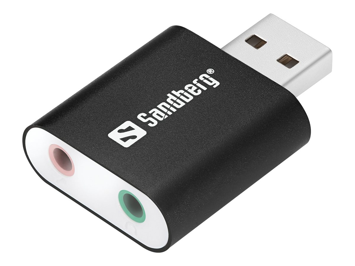 Sandberg USB to Sound Link Externe USB-Soundkarte mit Anschluessen fuer Lautsprecher und Mikrofon
