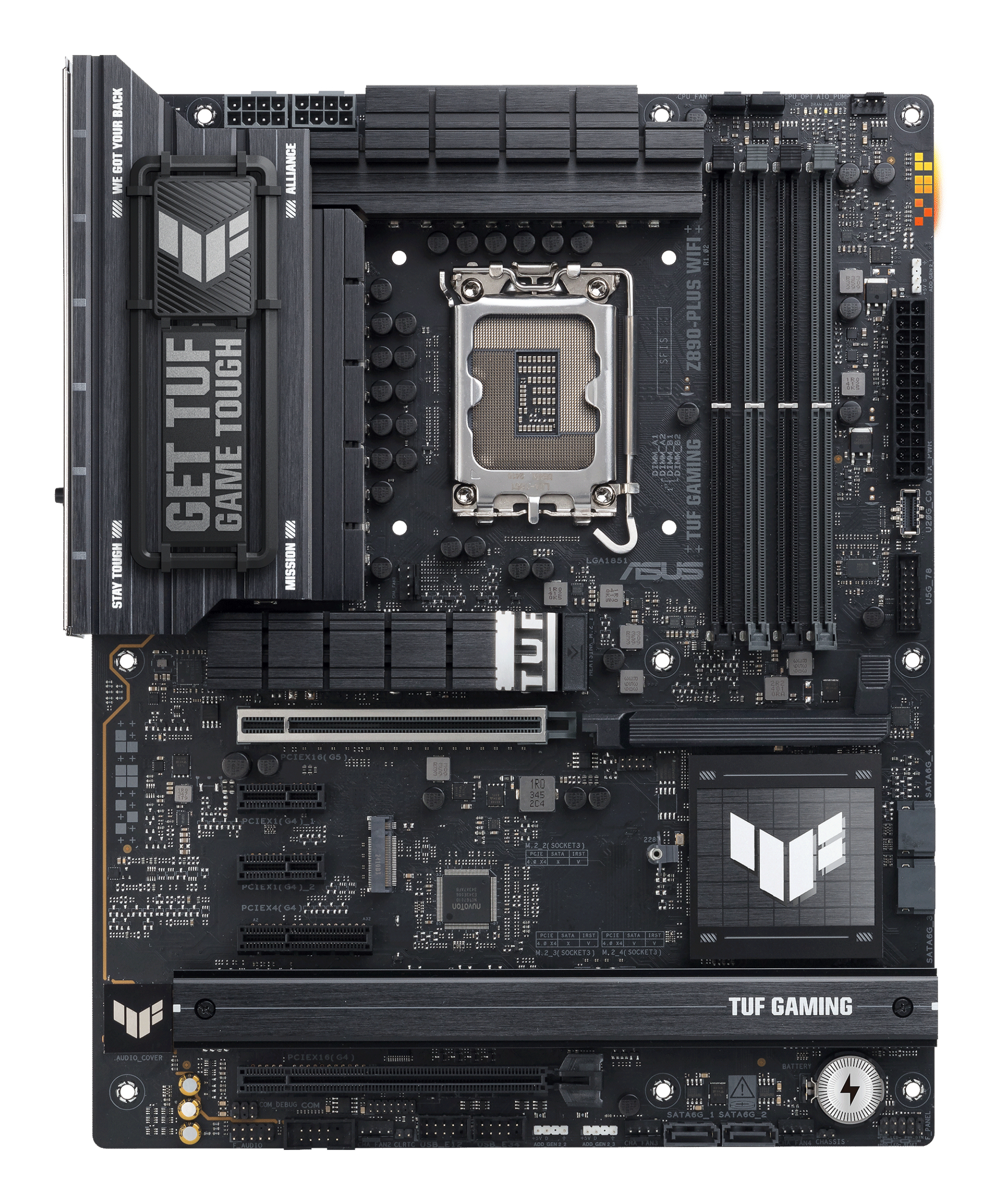 ASUS TUF GAMING Z890-PLUS WIFI - Motherboard - ATX - LGA1851-Sockel - Z890 Chipsatz - USB4, USB-C 3.2 Gen 2x2, Ansicht 3