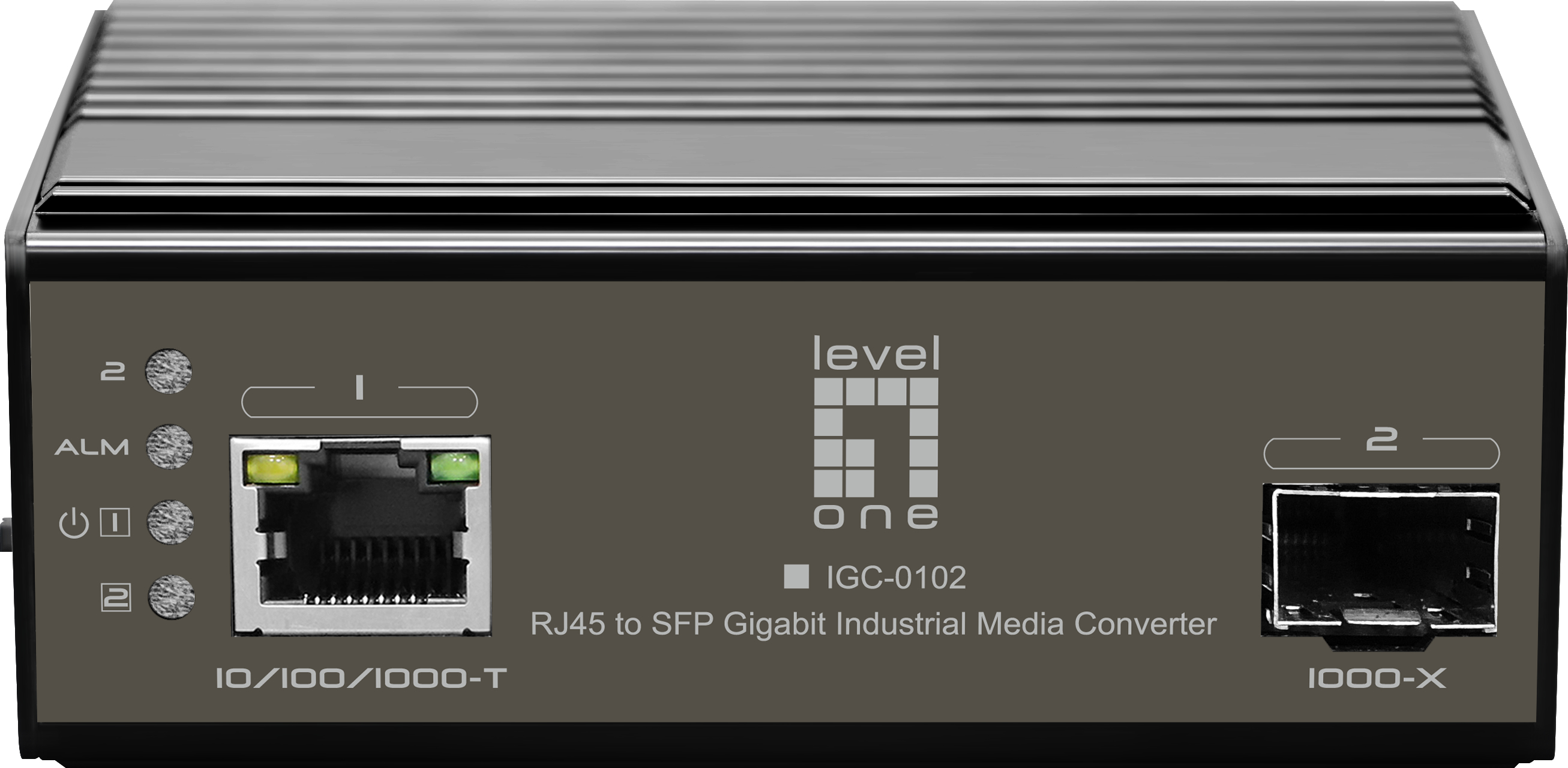 LevelOne IGC-0102 - Medienkonverter - 1GbE - 10Base-T, 100Base-TX, 1000Base-T, 1000Base-X - RJ-45 / SFP (mini-GBIC), Ansicht 2