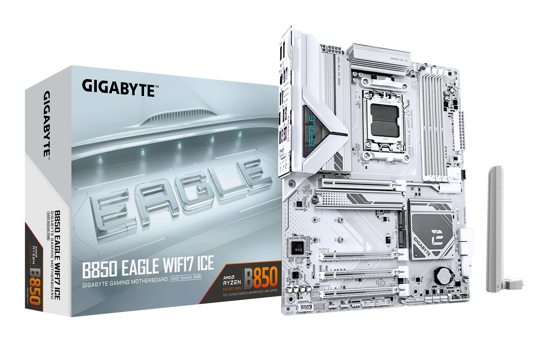 Gigabyte B850 EAGLE WIFI7 ICE - Motherboard - ATX - LGA1851-Sockel - AMD B850 Chipsatz - USB-C 3.2 Gen 1, USB 3.2 Gen 1…, Ansicht 4