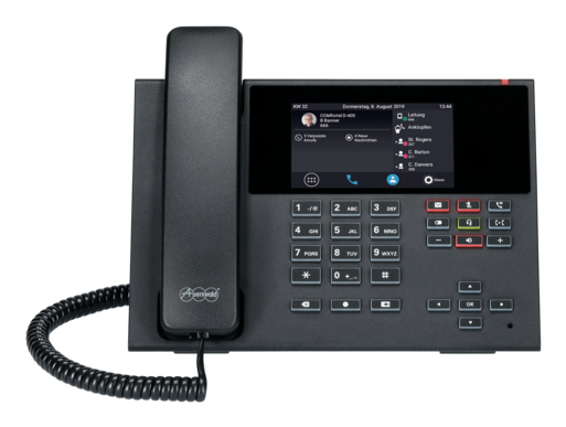 Auerswald COMfortel D-400 - VoIP-Telefon mit Rufnummernanzeige/Anklopffunktion - Schwarz, Ansicht 2
