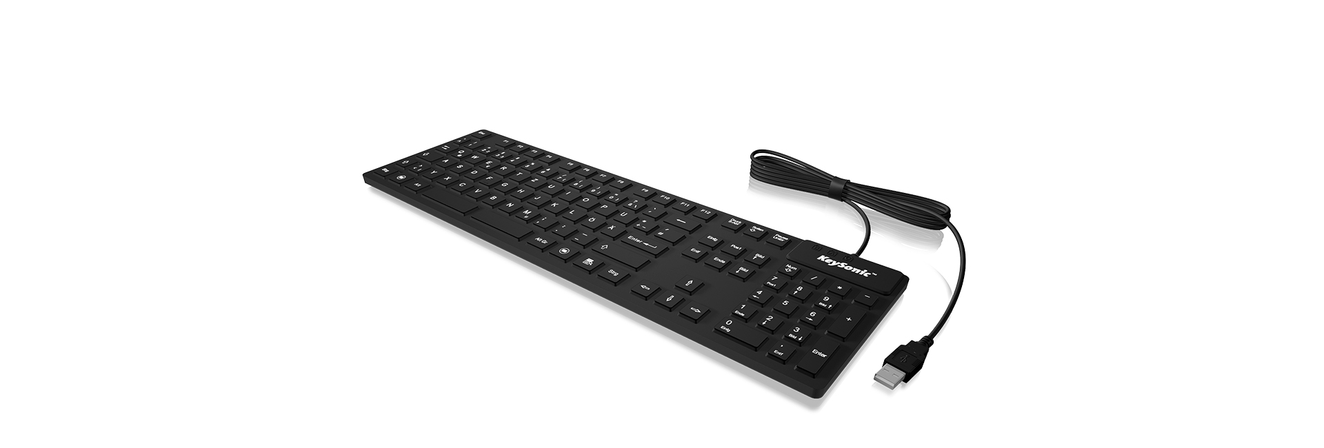 KeySonic KSK-8030 IN - Tastatur - USB - TL: UK, QWERTY, Ansicht 2