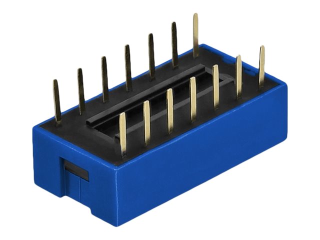 Delock DIP sliding switch 7-digit 2.54 mm pitch THT vertical - DIP-Schalter - Blau (Packung mit 10)