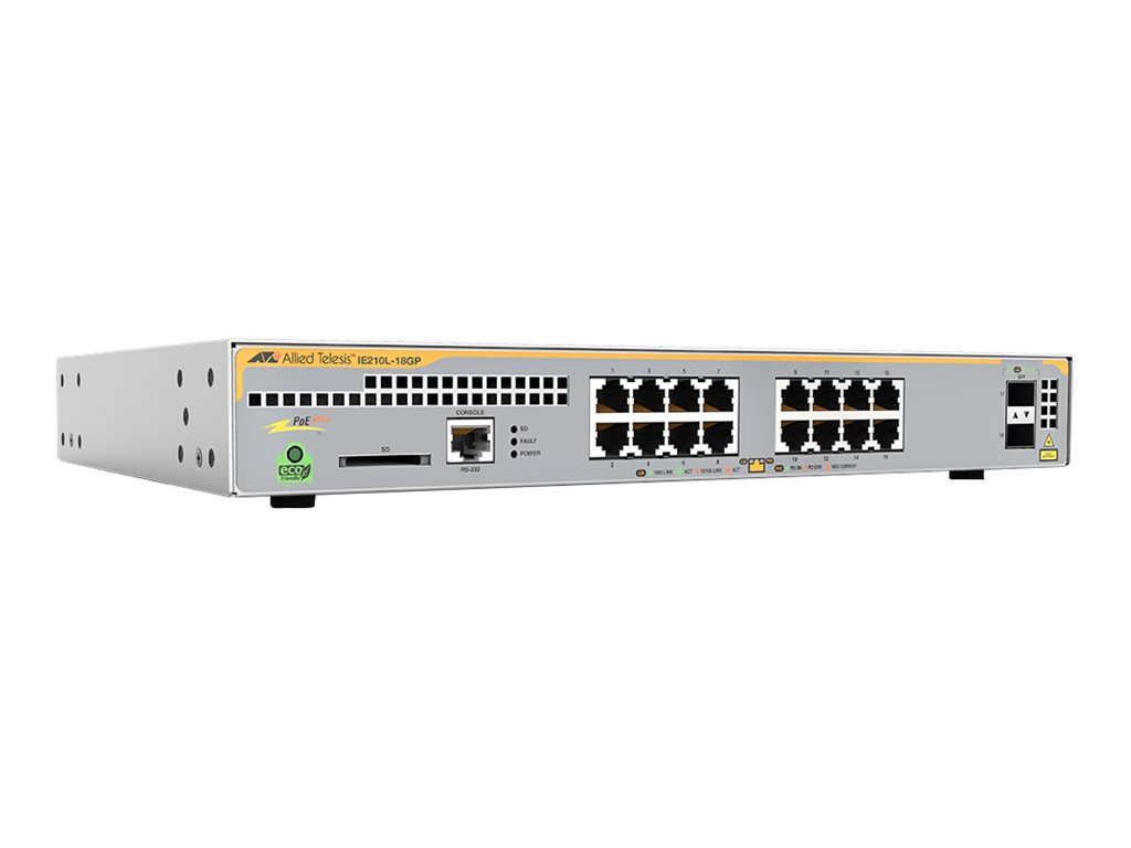 Allied Telesis L2 IE 16*10/100/1000POE+ 2*SFP (AT-IE210L-18GP-60)