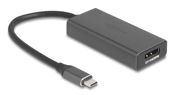Delock Adapterkabel - 24 pin USB-C männlich zu HDMI / DisplayPort combo weiblich - Grau - 8K120Hz (7680 x 4320), Ansicht 3