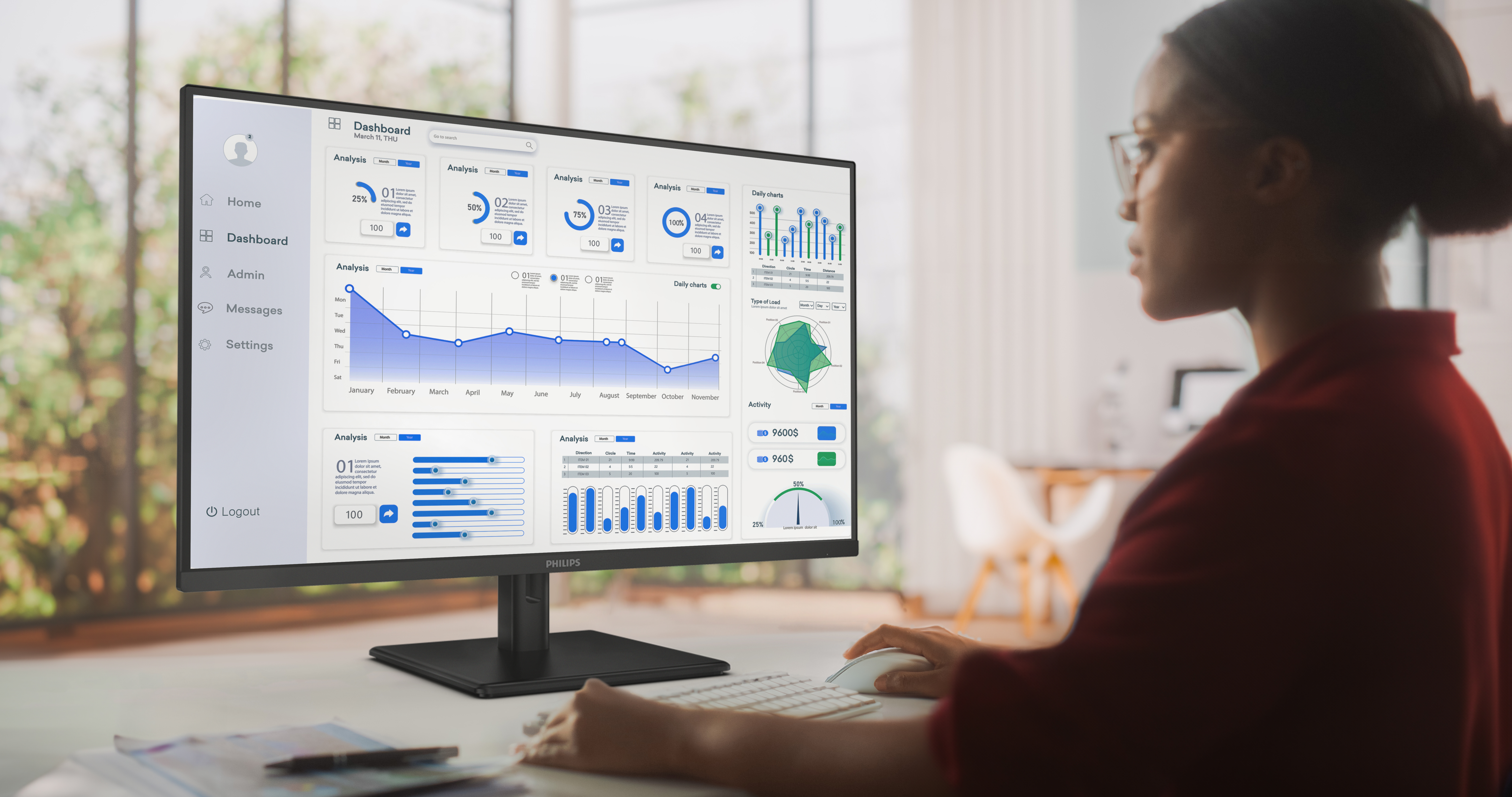 Philips 32E1N1800LA - 1000 Series - LED-Monitor - 81.3 cm (32), Ansicht 2