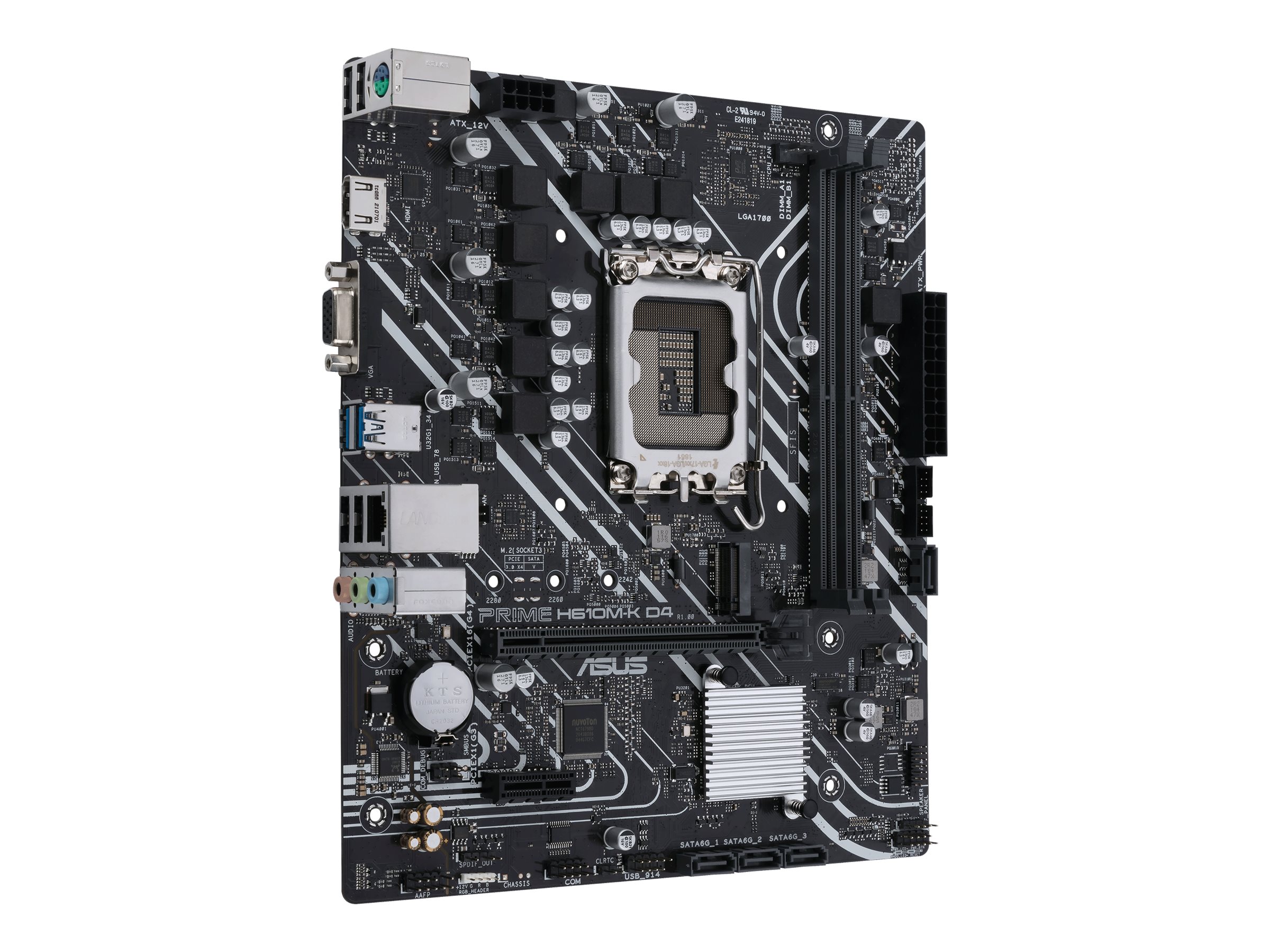 ASUS PRIME H610M-K D4 - Motherboard - micro ATX - LGA1700-Sockel - H610 Chipsatz - USB 3.2 Gen 2 USB 3.2 Gen 1 - Gigabit LAN - Onboard-Grafik (CPU erforderlich)