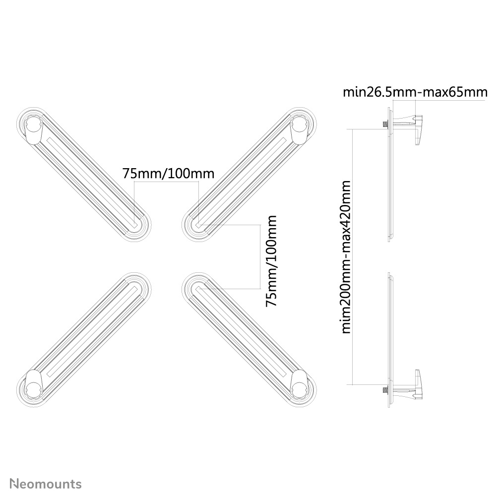 Neomounts FPMA-VESANON - Montagekomponente (VESA-Adapter), Ansicht 2
