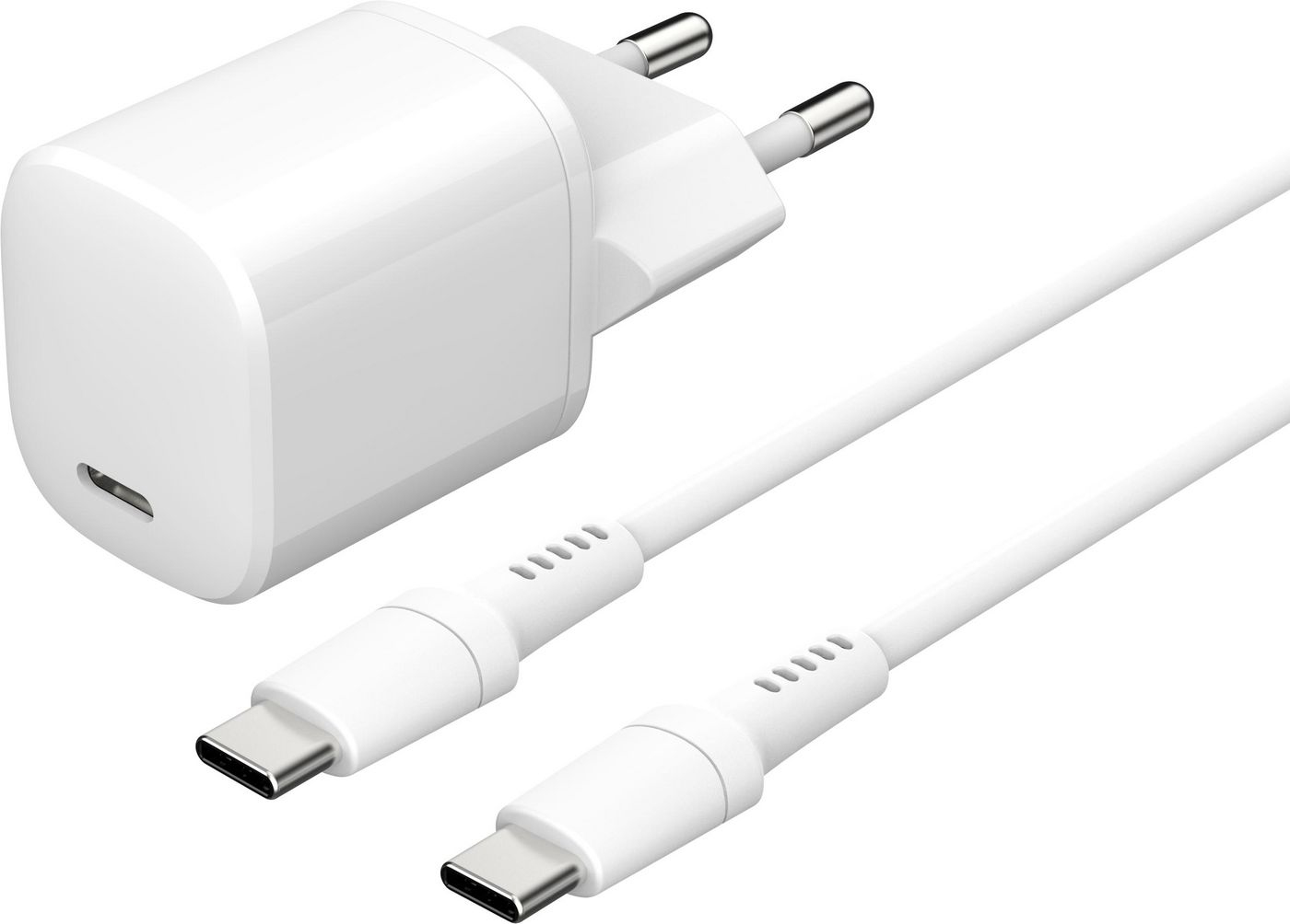 eSTUFF INFINITE - Netzteil - EU-Stecker, Kabel USB-C auf USB-C, 1,5 m - 20 Watt - 3 A - PD (24 pin USB-C), Ansicht 3