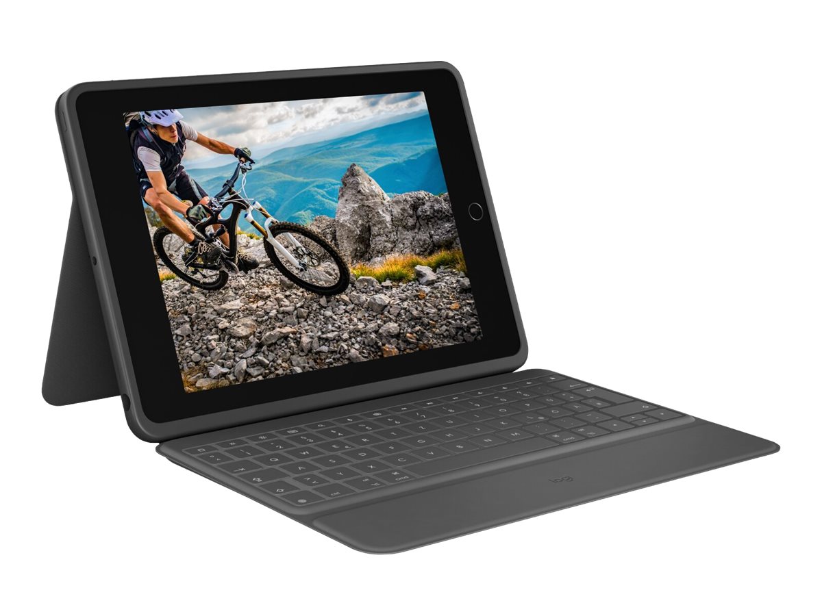 Logitech Rugged Folio - Tastatur und Foliohülle - Apple Smart connector - QWERTZ - Deutsch - Graphite - für Apple 10.9-inch iPad (10. Generation)