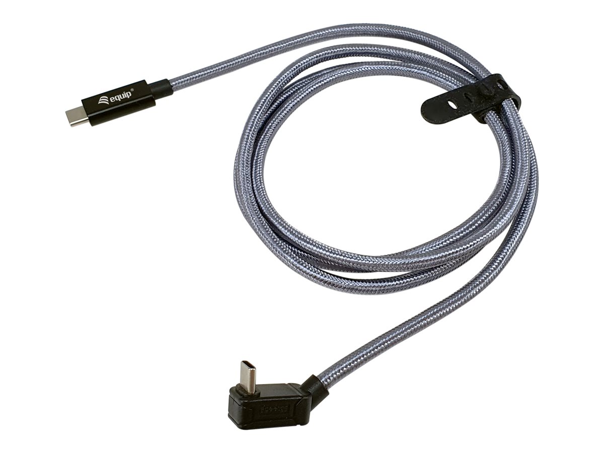 Equip USB-Kabel - USB-C (M) zu USB-C (M) gewinkelt - USB 3.2 Gen 2 - 48 V - 5 A - 1 m - Unterstützung für 4K60Hz (3840 x 2160)