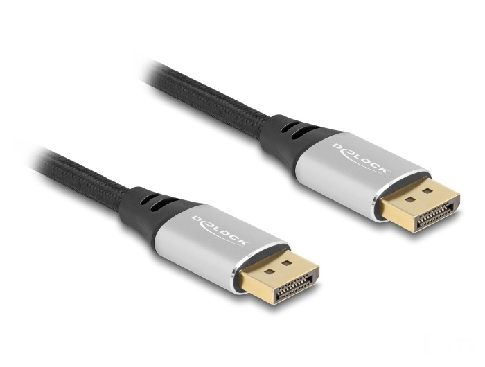 Delock DisplayPort Kabel 16K 60 Hz 1 m silber Metall, Ansicht 2