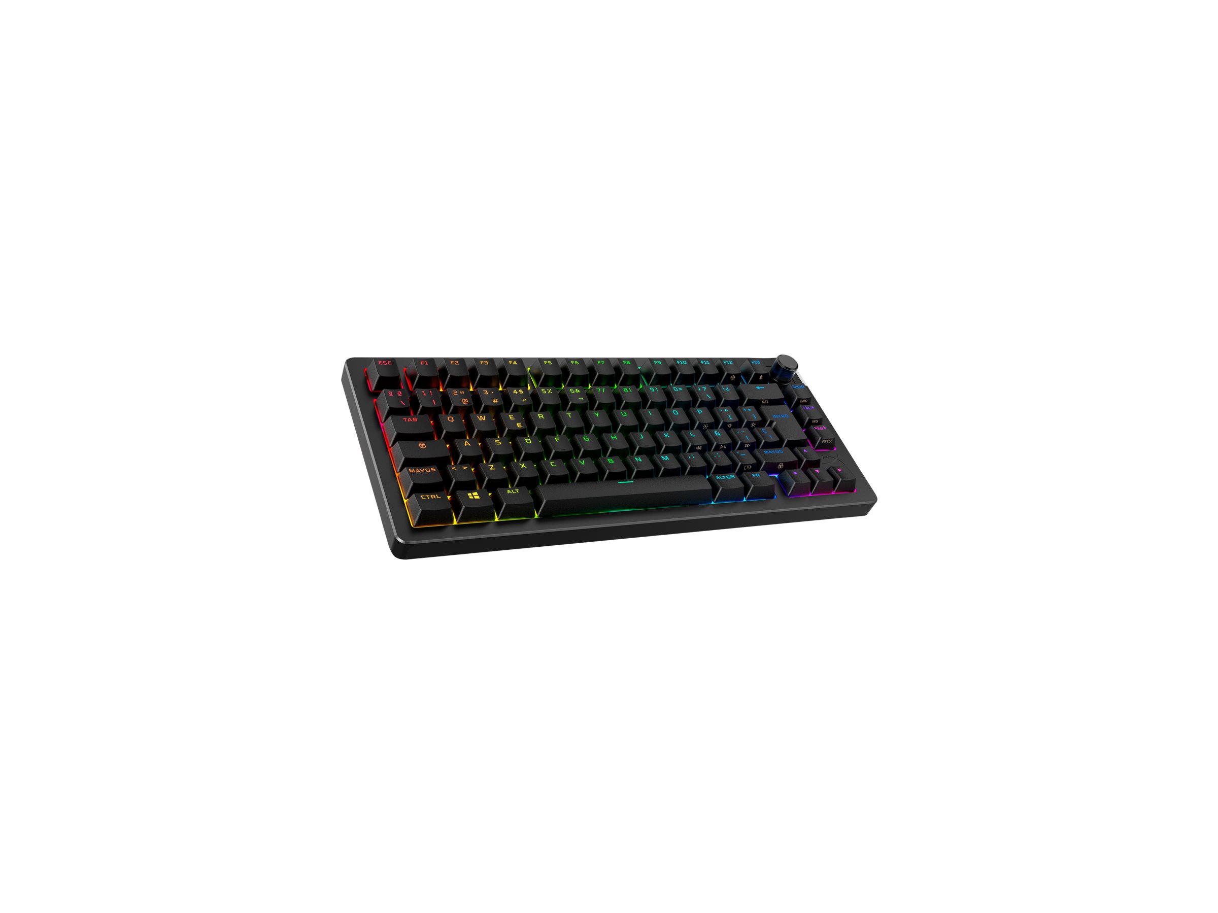 HP HyperX Alloy Rise - Tastatur - 1000 Hz Abfragerate, 100% Anti-Ghosting, 80 Millionen Tasteneingaben - TL: US, QWERTY, Ansicht 3