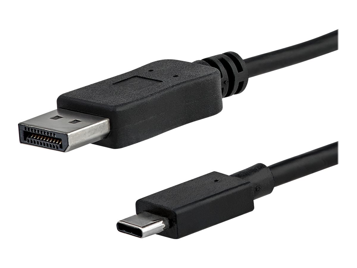 StarTech.com 3ft/1m USB C to DisplayPort 1.2 Cable 4K 60Hz, USB-C to DisplayPort Adapter Cable HBR2, USB Type-C DP Alt Mode to DP Monitor Video Cable, Compatible with Thunderbolt 3, Black - USB-C Male to DP Male (CDP2DPMM1MB)
