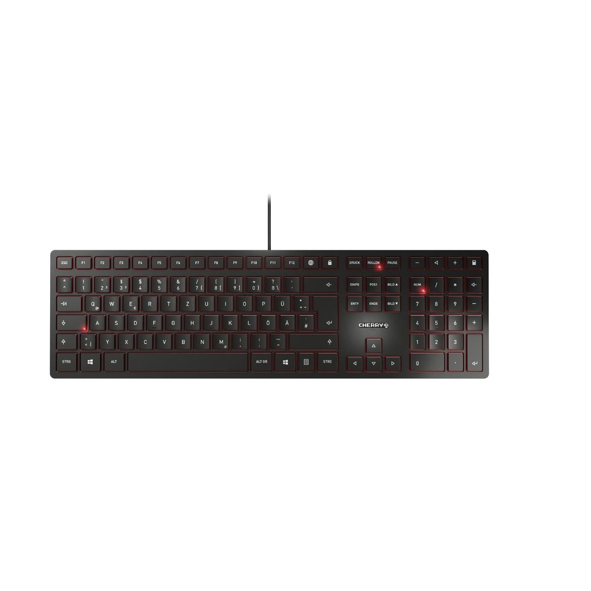 Cherry KC 6000 SLIM, Volle Größe (100%), Kabelgebunden, USB, Schwarz