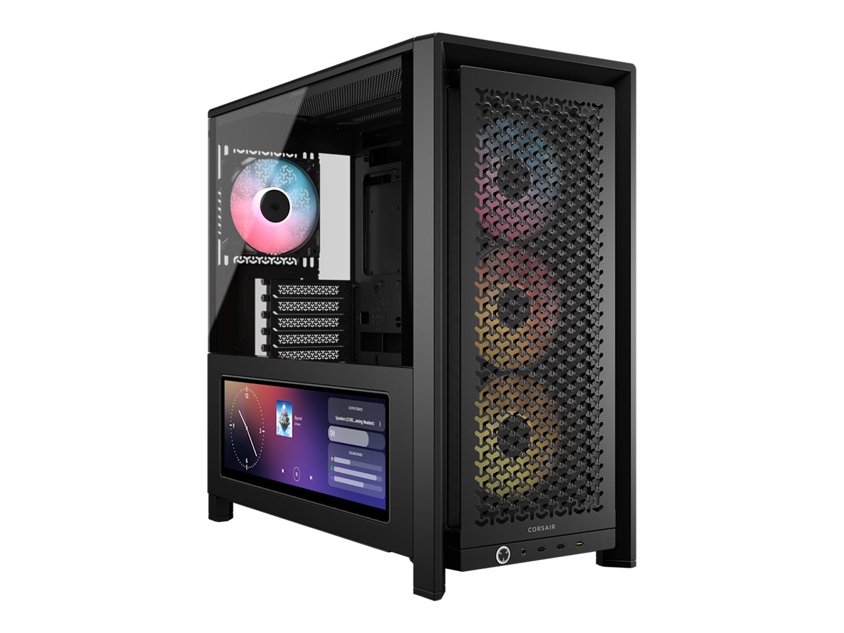 Corsair FRAME 4000D LCD RS ARGB - Midi-Tower Gaming - E-ATX - Seitenteil mit Fenster (gehärtetes Glas)