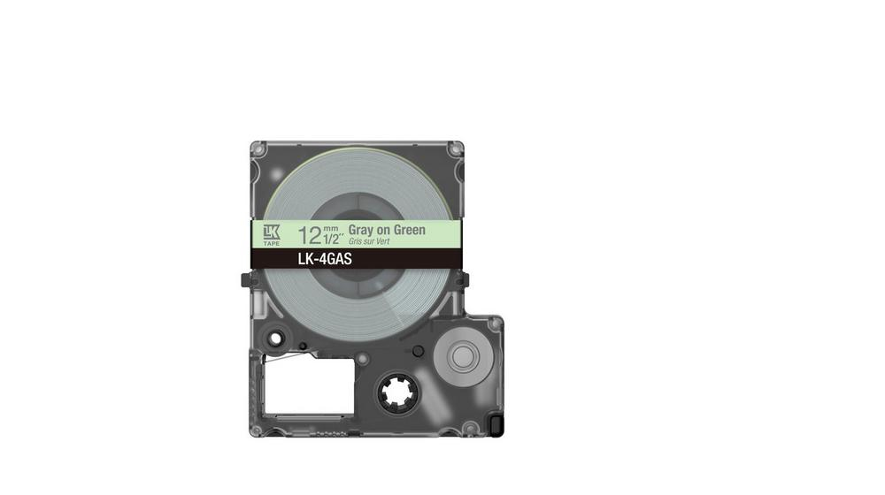 Epson LabelWorks LK-4GAS - Grau auf Grün - Rolle (1,2 cm x 8 m), Ansicht 4