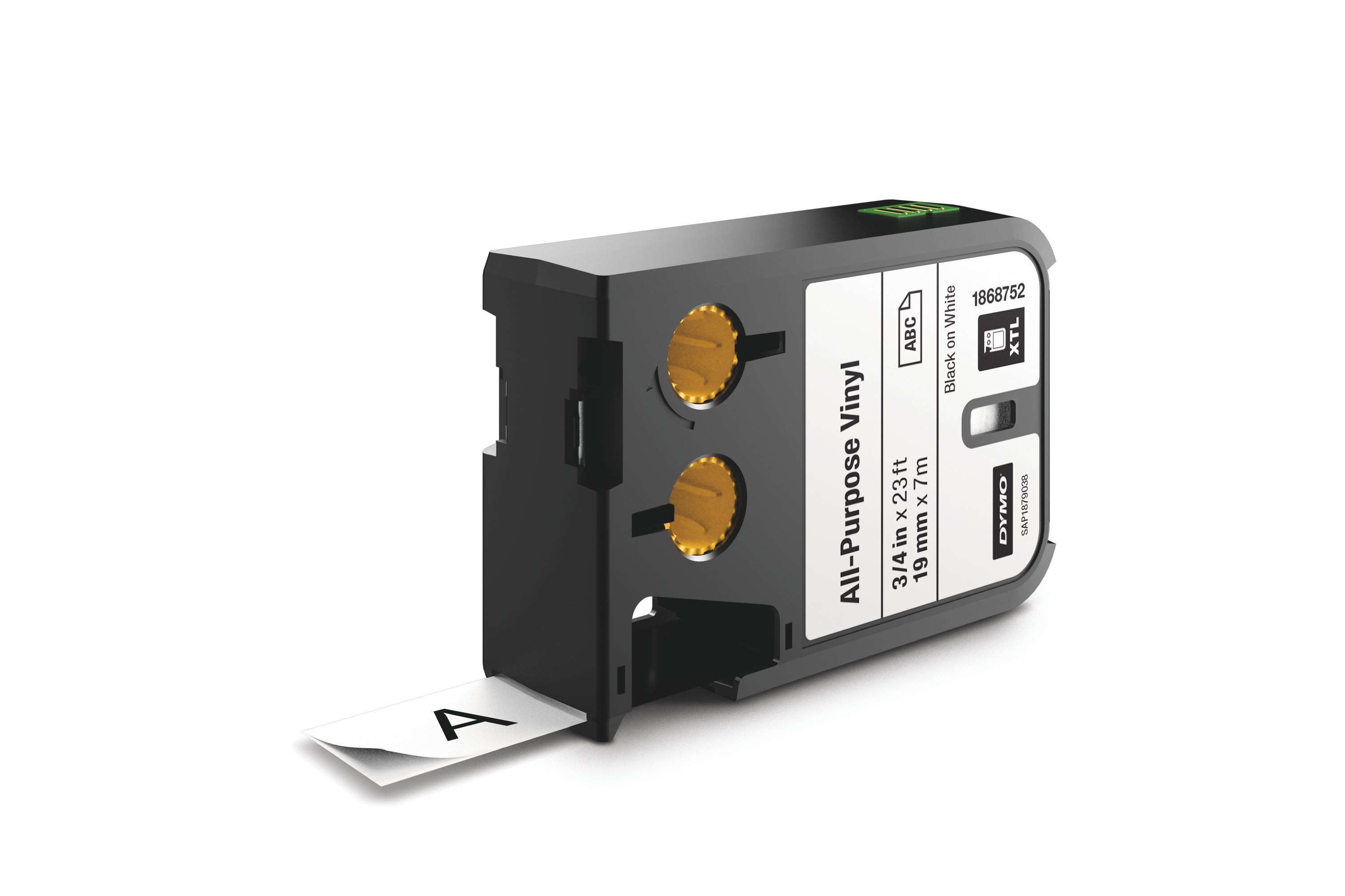 Dymo XTL Allzweck-Vinyl - Vinyl - permanenter Klebstoff - Schwarz auf Weiß - Rolle (1,9 cm x 7 m), Ansicht 2