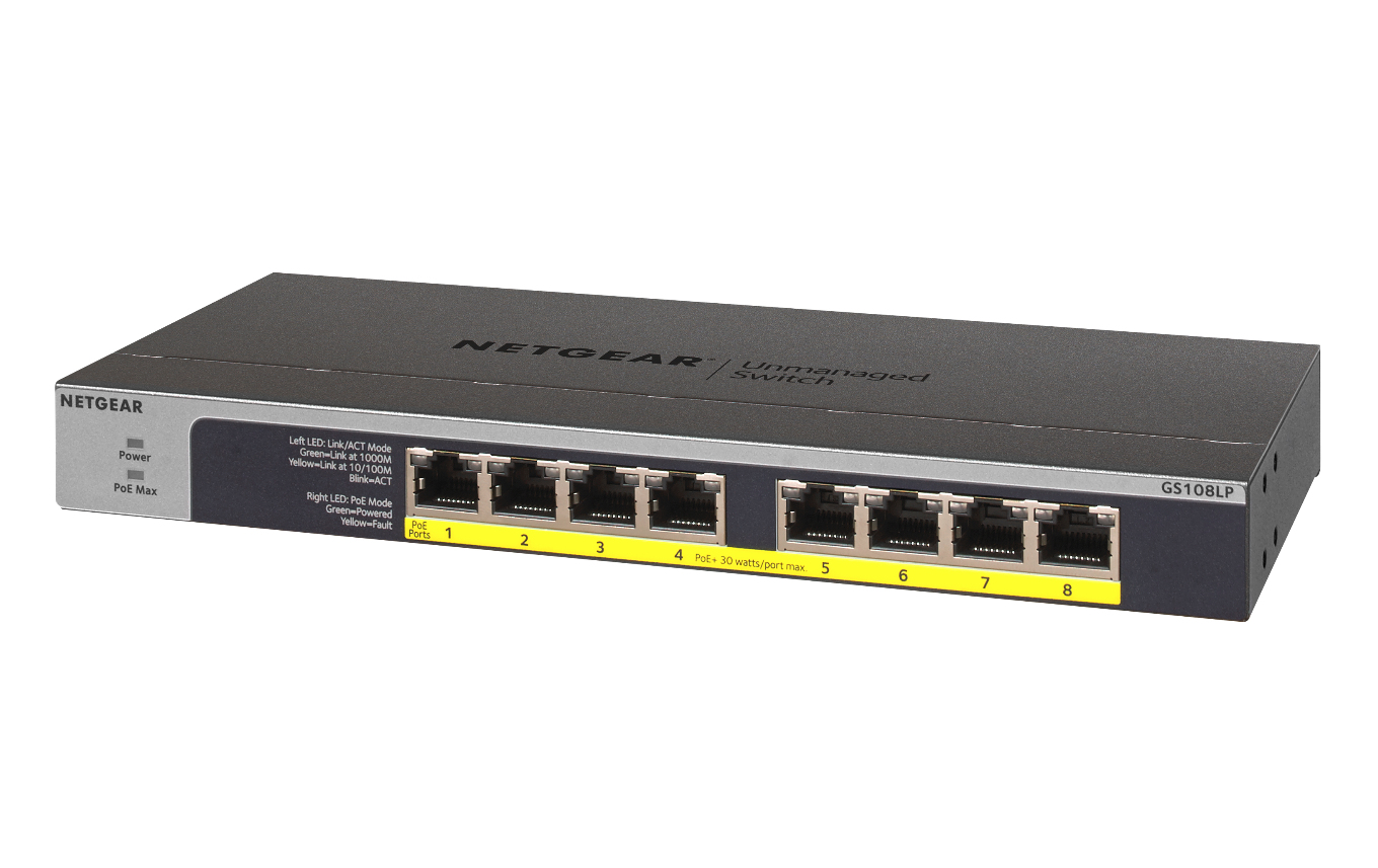 Netgear GS108LP - Switch - 8 x 10/100/1000 (PoE+), Ansicht 3