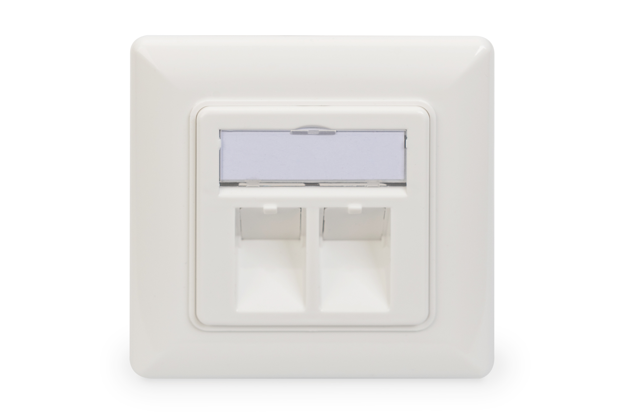 DIGITUS Leerdose für Keystone Module, Rahmen 80x80 mm + Zentralplatte 50x50 mm, Ansicht 3