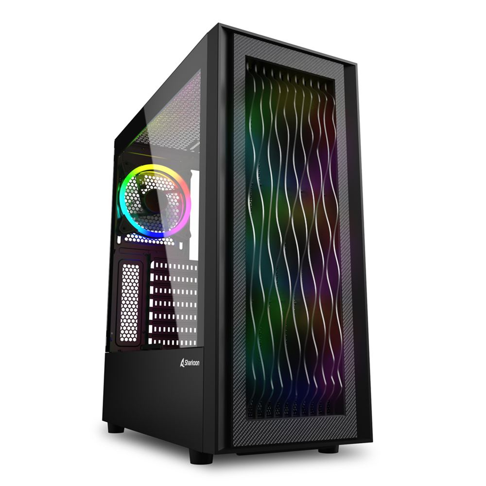 Sharkoon RGB Wave - Tower - ATX - Seitenteil mit Fenster (gehärtetes Glas), Ansicht 2
