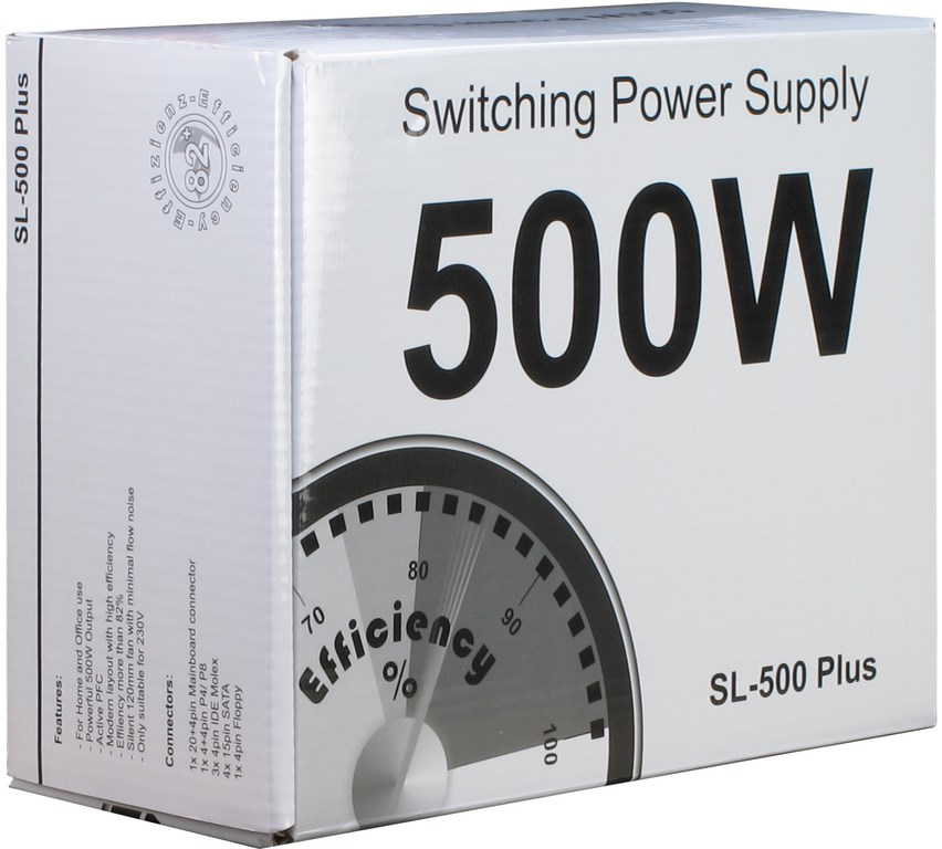 Inter-Tech SL-500 Plus - Netzteil (intern) - ATX12V 2.4, Ansicht 2