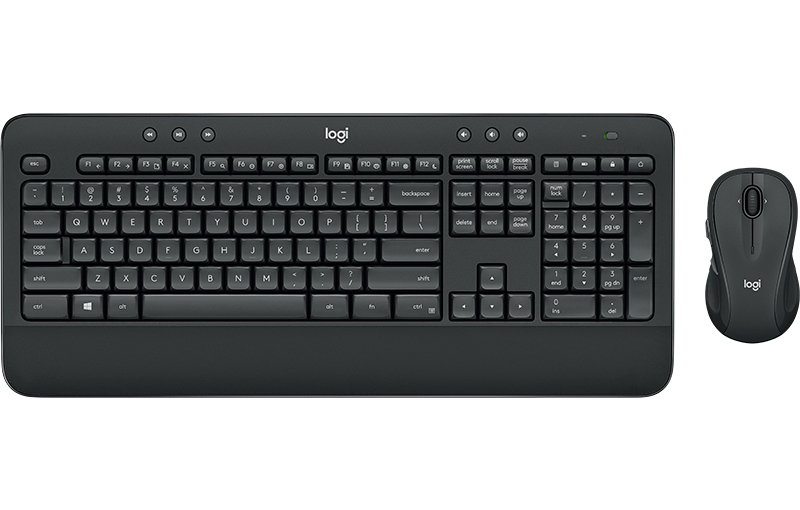 Logitech Advanced MK545, Volle Größe (100%), Kabellos, RF Wireless, QWERTY, Schwarz, Maus enthalten