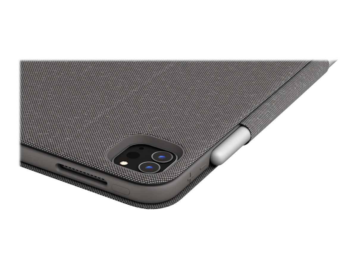 Logitech Folio Touch - Tastatur und Foliohülle - mit Trackpad - hinterleuchtet - Apple Smart connector - QWERTZ - Deutsch - Oxford Gray - für Apple 10.9-inch iPad Air (4. Generation 5. Generation)