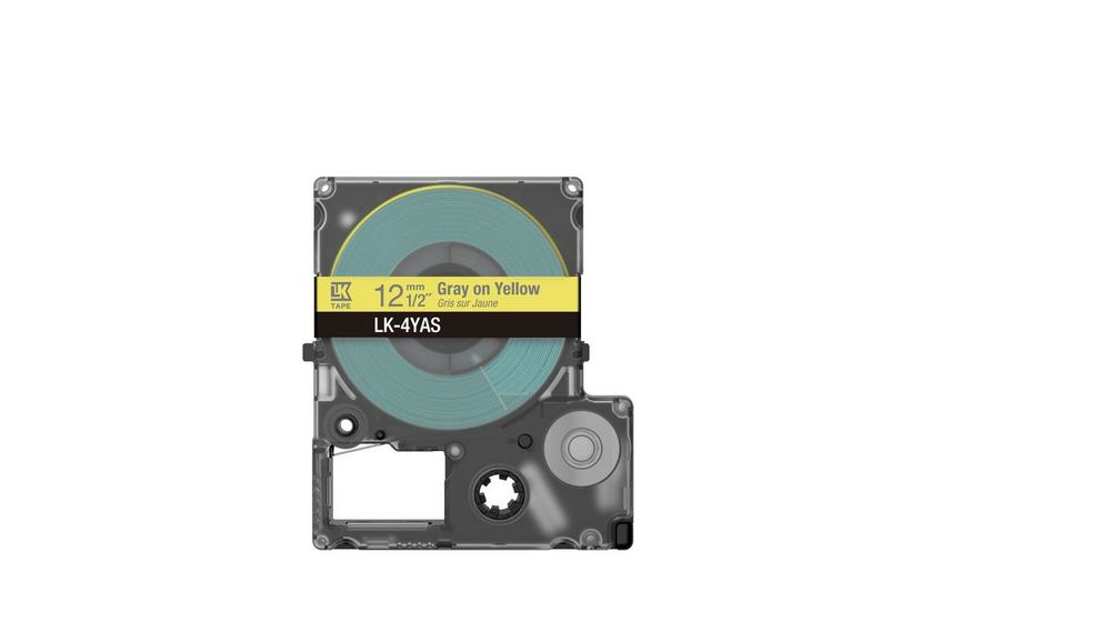 Epson LabelWorks LK-4YAS - Grau auf Gelb - Rolle (1,2 cm x 8 m), Ansicht 4