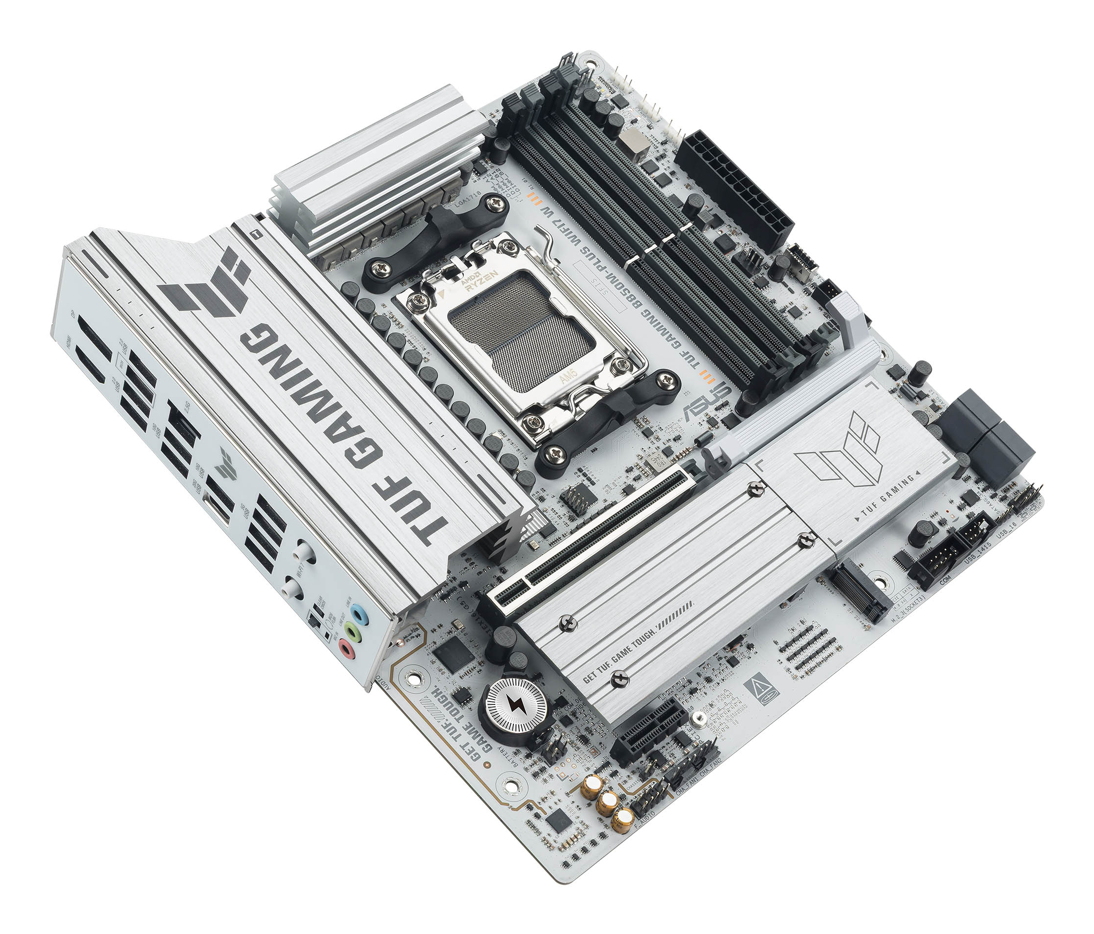 ASUS TUF GAMING B850M-PLUS WIFI7 W - Motherboard - micro ATX - Socket AM5 - AMD B850 Chipsatz - Bluetooth, 2.5 GB LAN, Ansicht 3