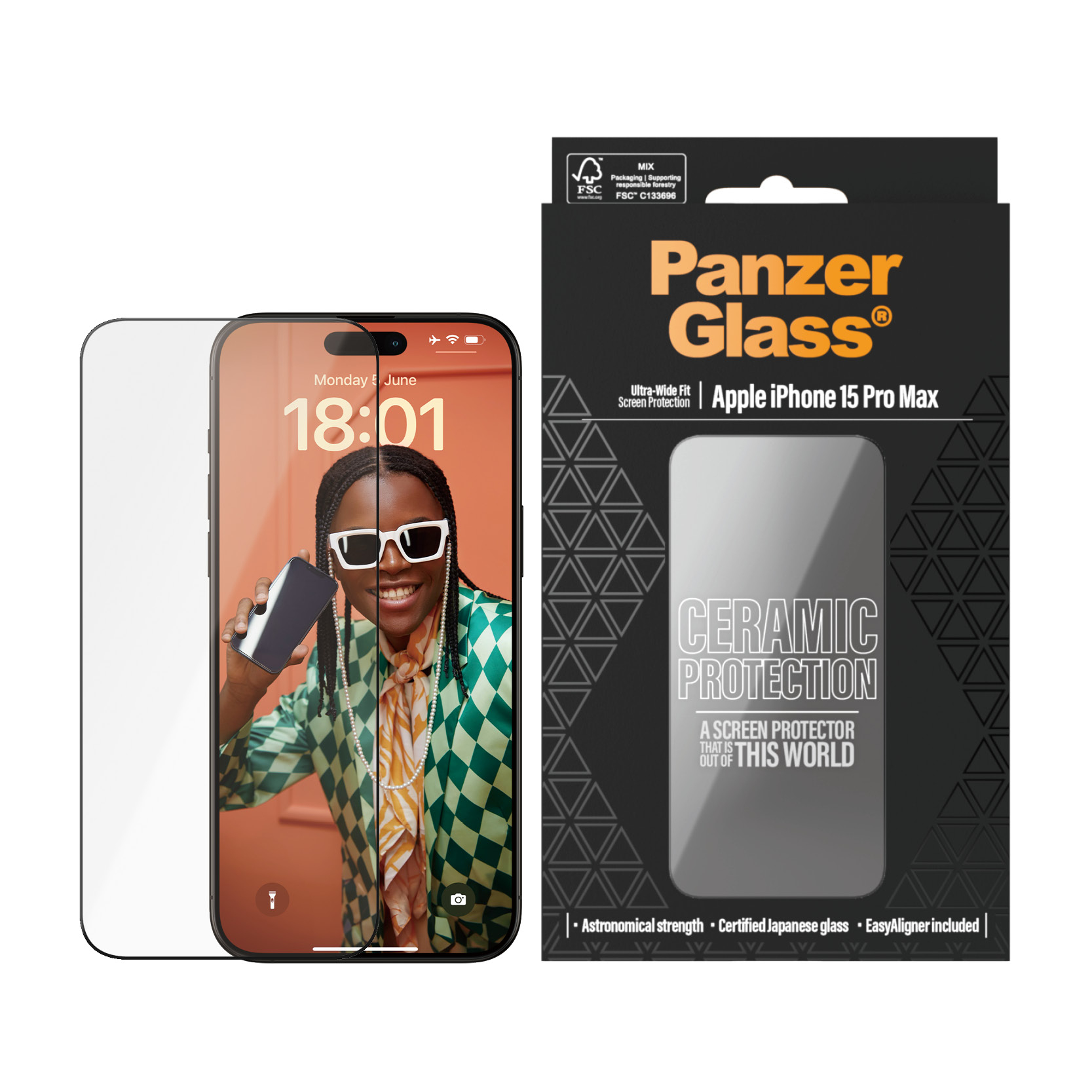 PanzerGlass Ceramic Protection f. iPhone 15 Pro Max UWF, Ansicht 4
