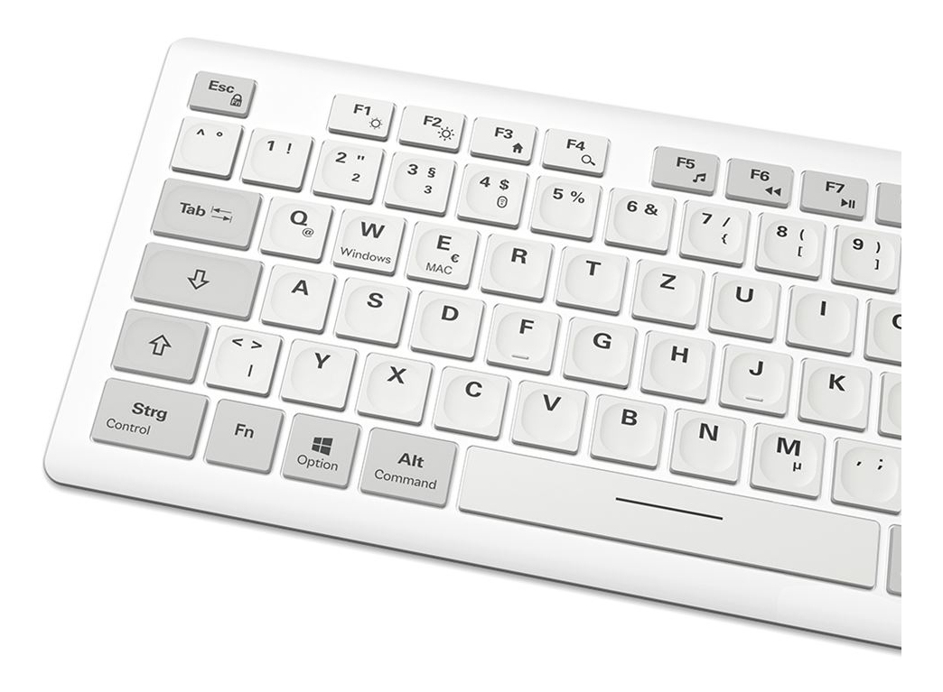 Sharkoon OfficePal K30W weiß Rubberdome - TL: Deutsch, QWERTZ, Ansicht 4