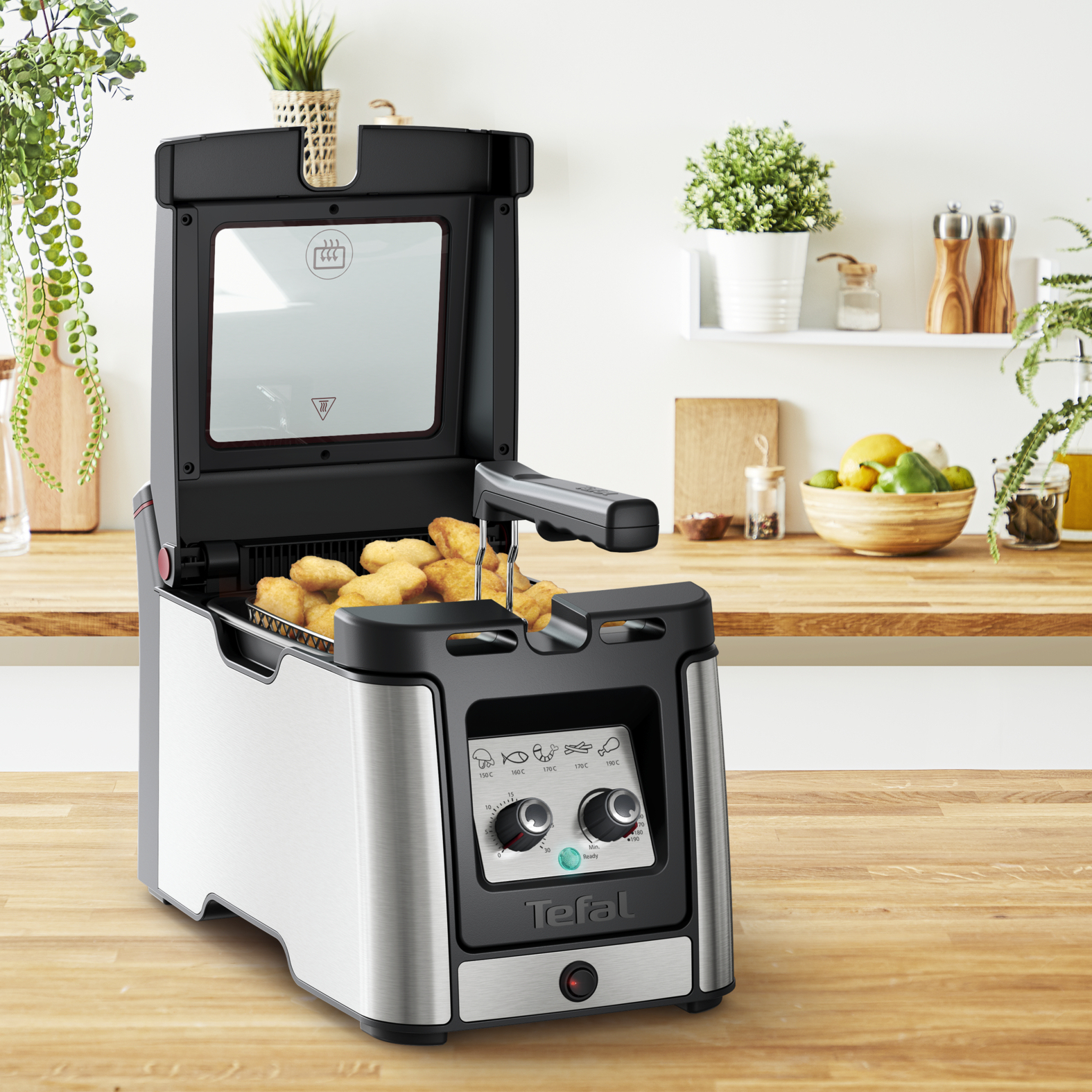 TEFAL FR600DCH - Fritteuse - 1,2 kg - 30 min - Einzelbild - Schwarz - Edelstahl - Drehregler, Ansicht 4