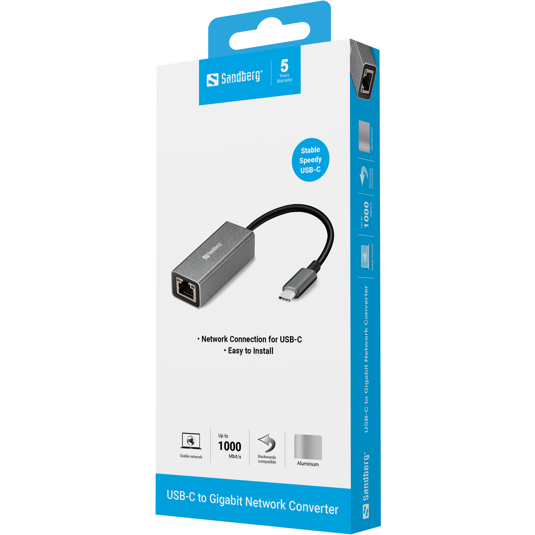 SANDBERG USB-C to Network Converter - Netzwerkadapter, Ansicht 2