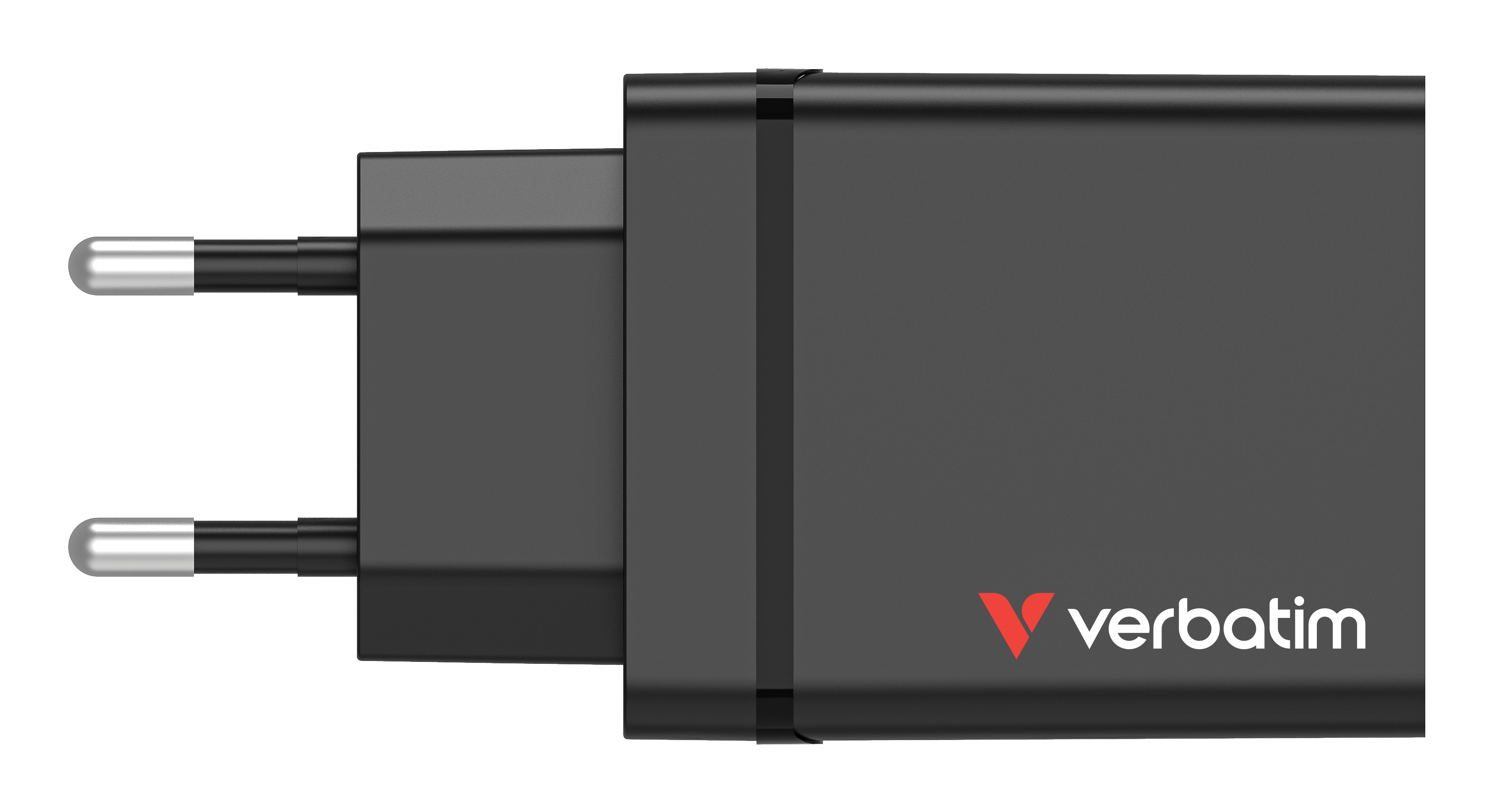 Verbatim Netzteil - 30 Watt - 5 A - PD 3.0, QC 3.0 - 4 Ausgabeanschlussstellen (3 x USB Typ A, 24 pin USB-C) - Schwarz, Ansicht 2