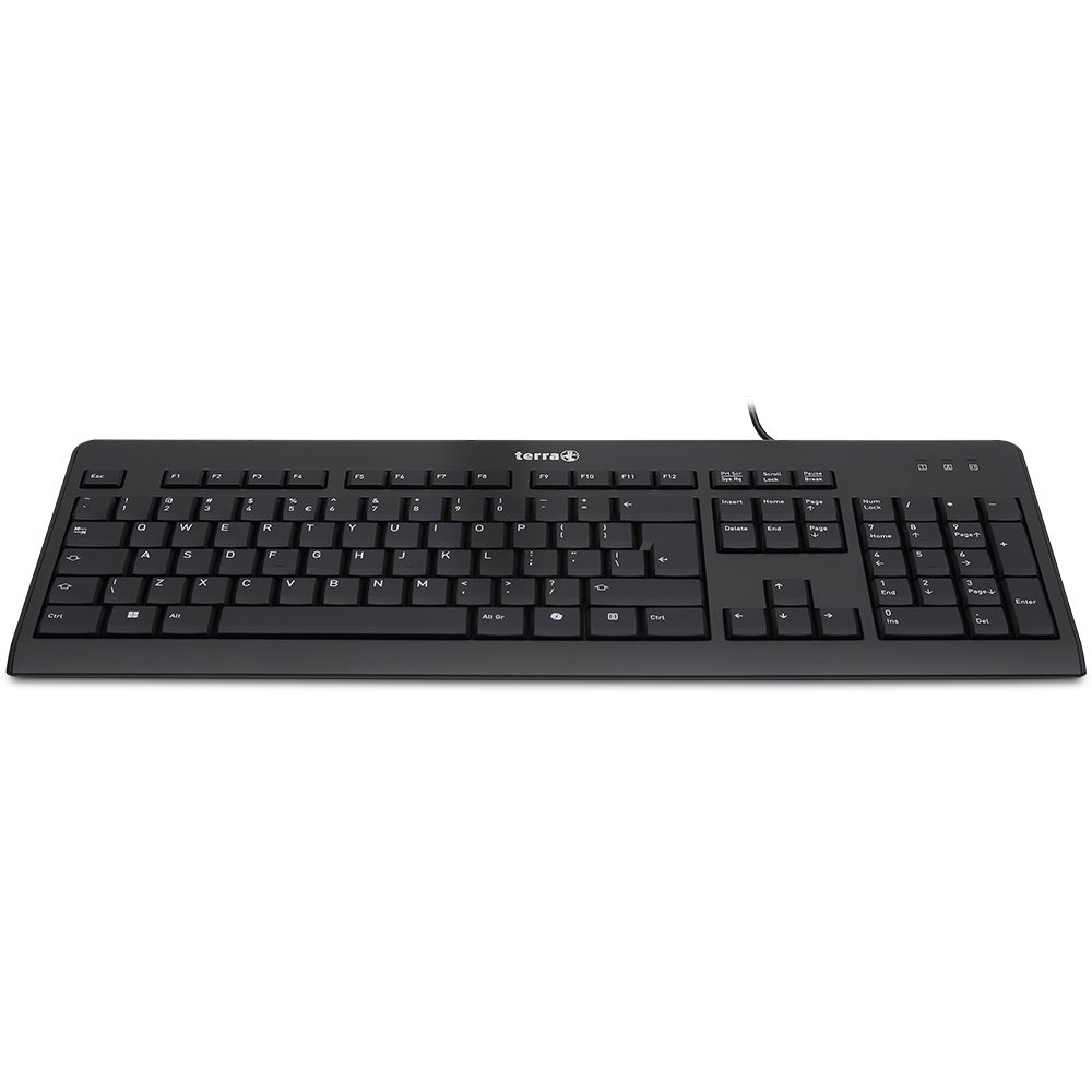 TERRA Keyboard 1500 Corded[US/EU] USB black Copilot QWERTY 105 toetsen - Tastatur - 105 Tasten
