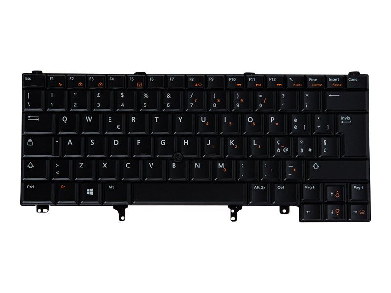 Origin Storage - Tastatur - hinterleuchtet - Italienisch - Schwarz - für Dell Latitude E6520