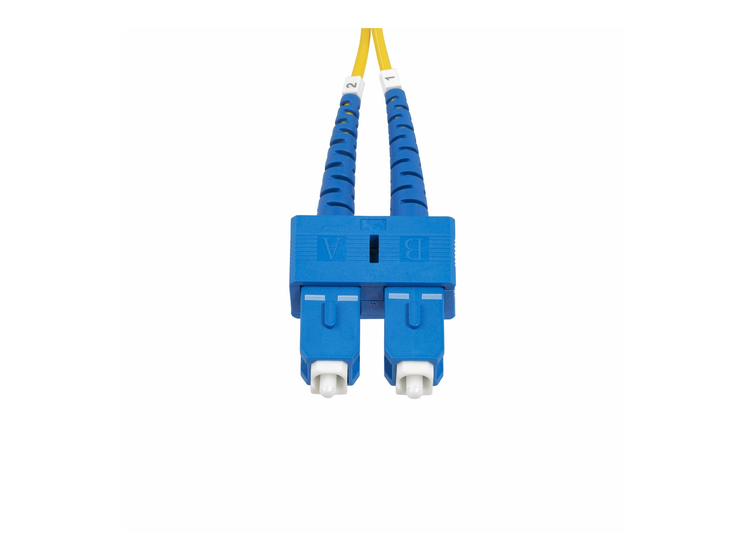 StarTech.com 5m (16.4ft) SC to SC (UPC) OS2 Single Mode Duplex Fiber Optic Cable 9125µm Laser Optimized 40G100G Zipcord Bend Insensitive Low Insertion Loss - LSZH Fiber Patch Cord (SMDOS2SCSC5M)