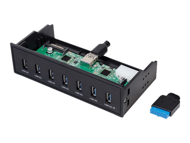 LogiLink USB 3.0 hub, 7-port 5.25 internal - Hub - 6 x SuperSpeed USB 3.0 + 1 x SuperSpeed USB 3.0, Ansicht 5