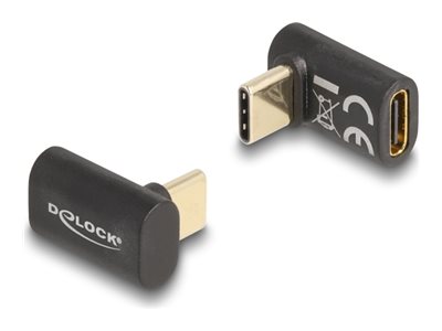 Delock Adapter USB 40 Gbps USB Type-C PD 3.0 100 W Stecker zu Buchse gewinkelt 8K 60 Hz