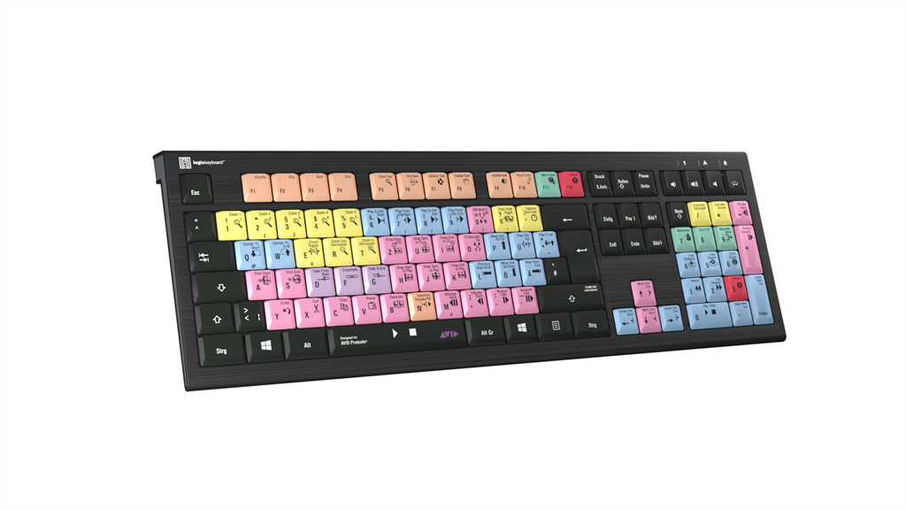 Logickeyboard ASTRA 2 - Volle Größe (100%) - Kabelgebunden - USB - Scherenschalter - Schwarz - TL: Deutsch, QWERTZ, Ansicht 4