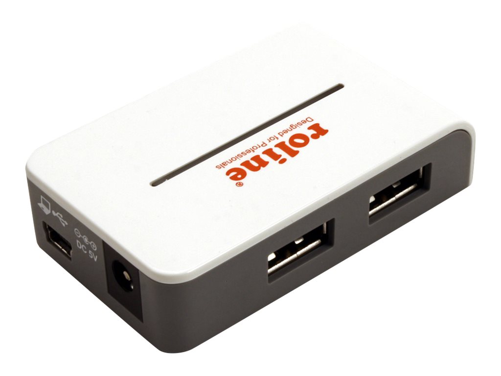 ROLINE USB 2.0 Hub Black and White - Hub - 4 x USB 2.0, Ansicht 3